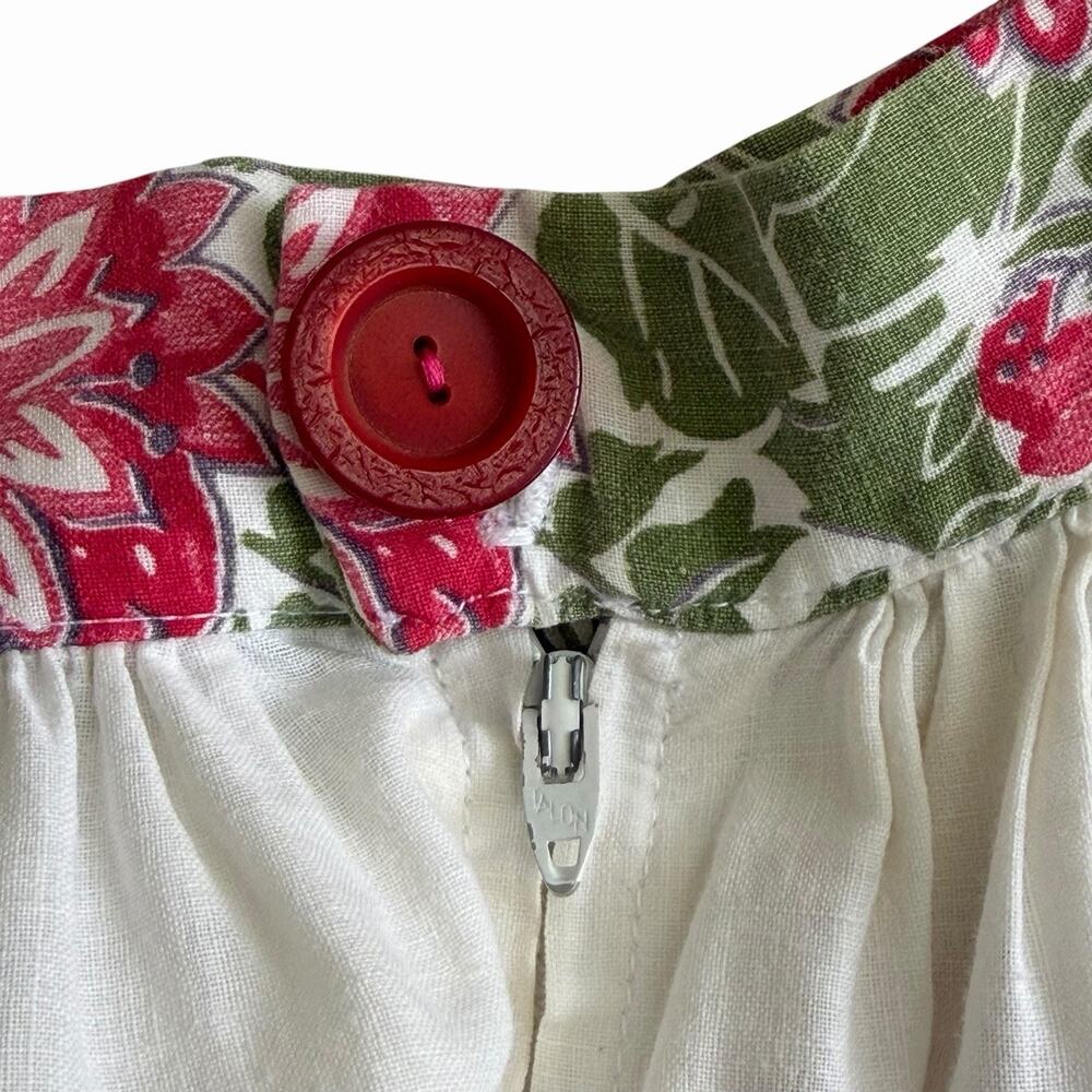 Vintage 60’s Pleated Floral Cotton Skirt, 28” - Picture 2 of 9